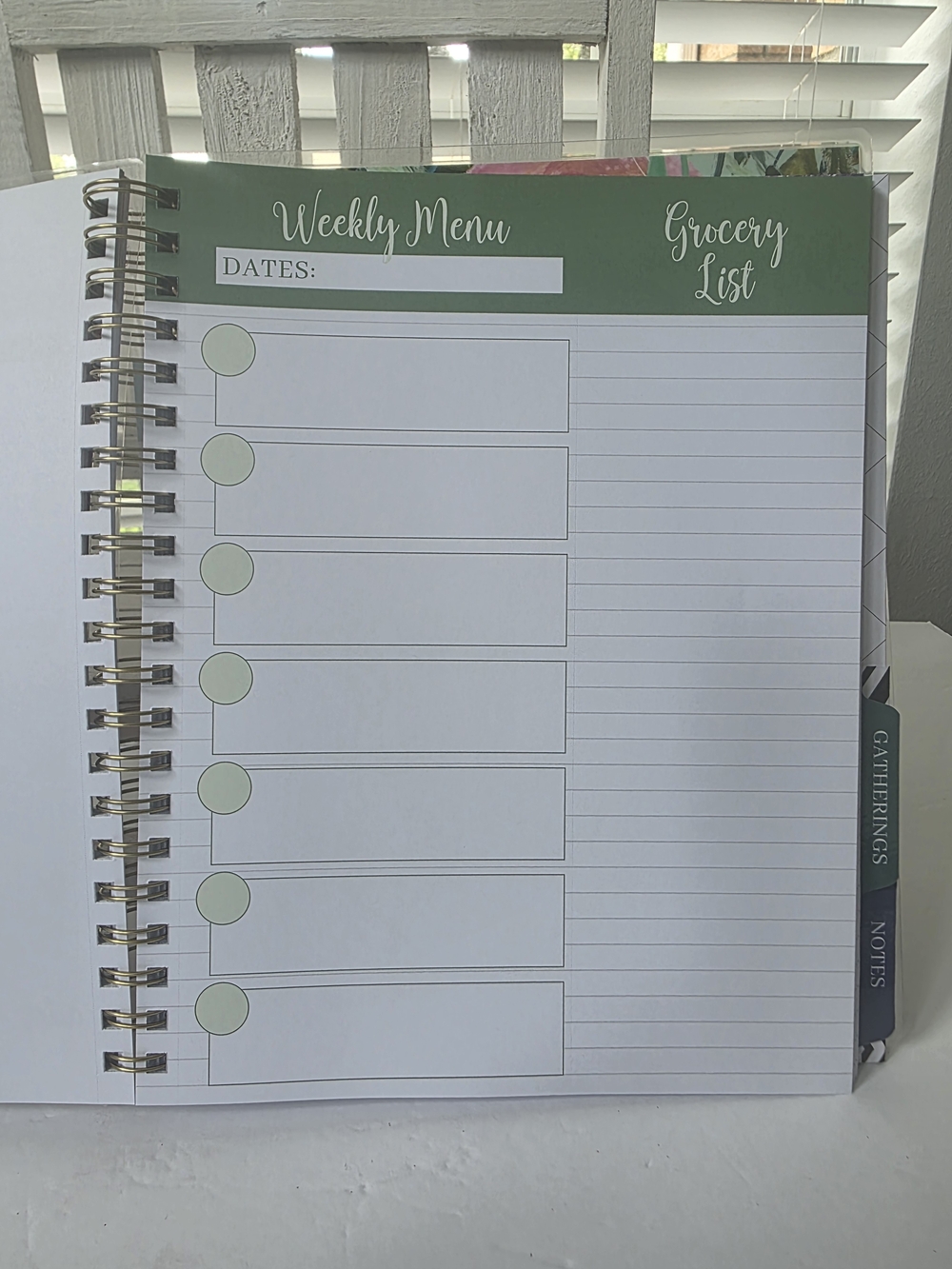 Meal Planner Notebook by Carrie Elle  - Floral Pink & Green - Picture 8 of 16